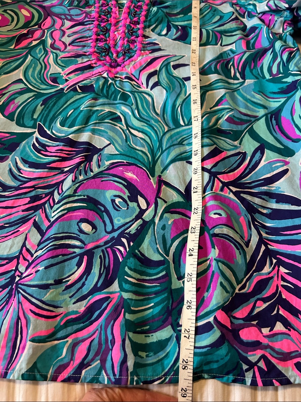 Lilly Pulitzer "Seasalt Blue Don't Wanna Leaf" Size Large - Picture 8 of 12